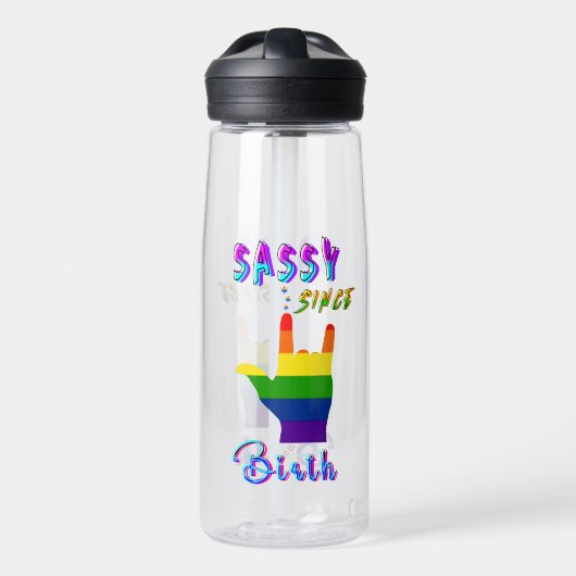 Sassy sinds geboorte waterfles (Voorkant)