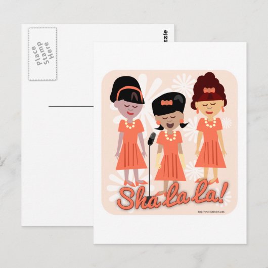 Sassy Sixties Girl Group Briefkaart (Voorkant / Achterkant)