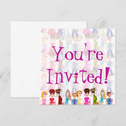 Sassy Sixties Kinder Fun Retro Illustratie Kaart (Voorkant / Achterkant)