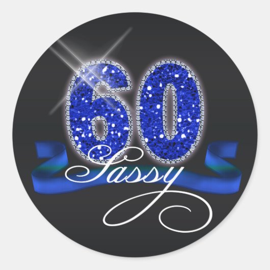 Sassy Sixty Sparkle ID191 Ronde Sticker (Voorkant)