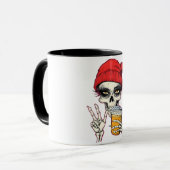 Sassy Skeleton Coffee Mok – Gothic Girl Vibes (Voorkant links)
