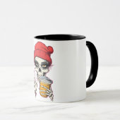 Sassy Skeleton Coffee Mok – Gothic Girl Vibes (Voorkant rechts)