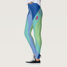 Sassy Smart Script Geometric Blue Leggings
