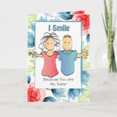 Sassy Snarky Sister Cartoon Funny Gezegde Verjaard Kaart (Voorkant)