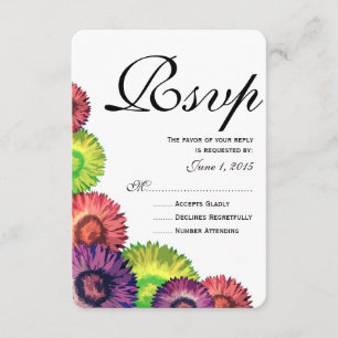 Sassy Spring Flowers Modern Wedding RSVP-kaart RSVP Kaartje