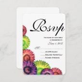 Sassy Spring Flowers Modern Wedding RSVP-kaart RSVP Kaartje (Voorkant / Achterkant)