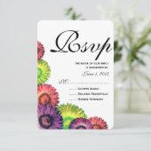 Sassy Spring Flowers Modern Wedding RSVP-kaart RSVP Kaartje (Staand voorkant)