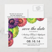 Sassy Spring Flowers Modern Wedding Save the Date Aankondigingskaart (Voorkant / Achterkant)