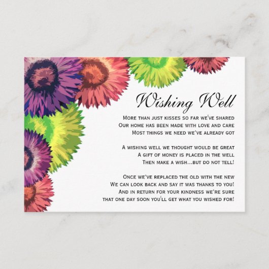 Sassy Spring Flowers Modern Wishing Well Card Informatiekaartje (Voorkant)