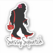 Sassy Squatch, Bigfoot, Yeti, Sasquatch Sticker (Voorkant)
