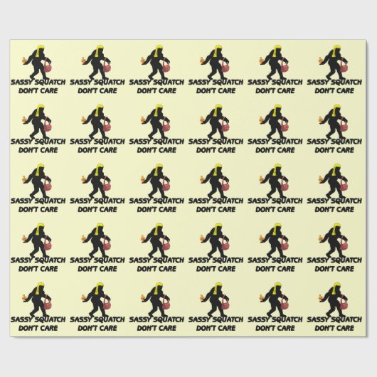 Sassy Squatch maakt het echt niet uit Cadeaupapier (Vlak)