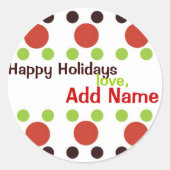 Sassy Stippen gepersonaliseerd Kerst sticker (Voorkant)