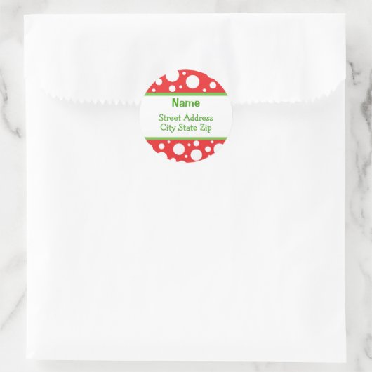 Sassy Stippen kerstAdresetiketten Ronde Sticker (Tas)