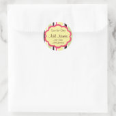 Sassy Streep Roze Bruiloft "Save the Date" Sticker (Tas)
