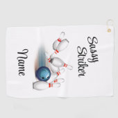 Sassy Strike Personalized Bowling Towel Golfhanddoek (Horizontaal)