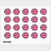 Sassy Stripe Roze en Zwarte Sticker (Vel)