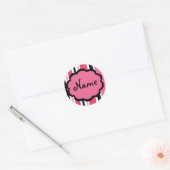 Sassy Stripe Roze en Zwarte Sticker (Envelop)