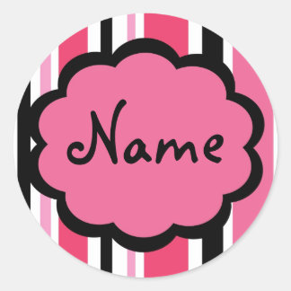 Sassy Stripe Roze en Zwarte Sticker