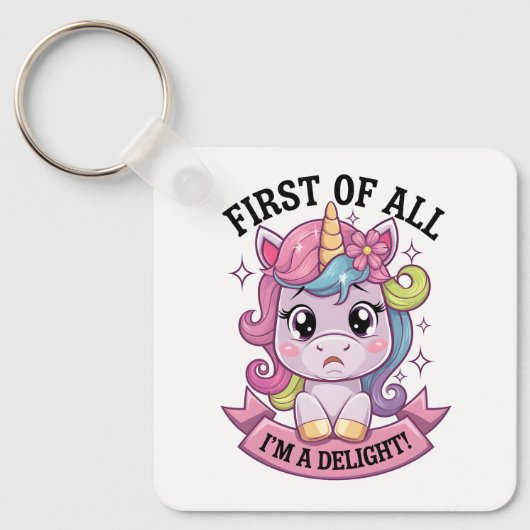Sassy sulky unicorn sleutelhanger (Voorkant)