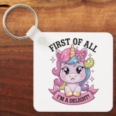 Sassy sulky unicorn sleutelhanger (Voorkant)