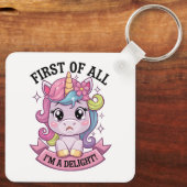 Sassy sulky unicorn sleutelhanger (Achterkant)