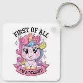 Sassy sulky unicorn sleutelhanger (Achterkant)
