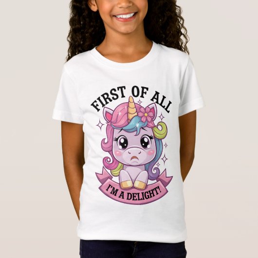 Sassy sulky unicorn t-shirt (Voorkant)