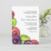 Sassy Summer Flowers Modern Wedding Kaart (Staand voorkant)
