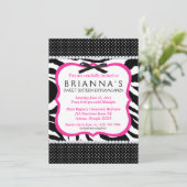 Sassy Sweet Sixteen Invite Kaart (Staand voorkant)