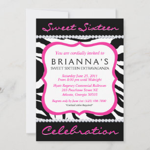 Sassy Sweet Sixteen Invite Kaart
