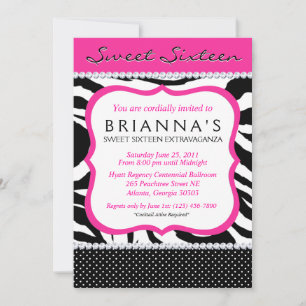 Sassy Sweet Sixteen Invite Kaart