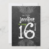 Sassy Sweet Sixteen Uitnodiging tot chroalkboard (Voorkant)