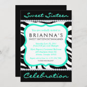 Sassy Sweet Zestien Invite Kaart (Voorkant / Achterkant)