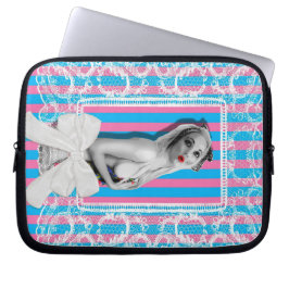 Sassy Sweetshop Snoep Shop Stripe Schattigee Retro Laptop Sleeve