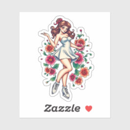 Sassy Tattoo stijl schaatser Sticker