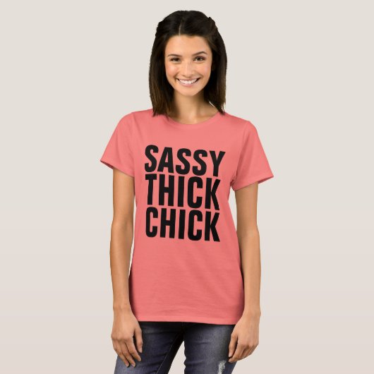 SASSY THICK CHICK Curvy Damas T-shirts (Voorkant volledig)