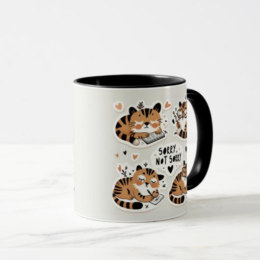 Sassy Tigers Journaling - "Sorry, niet sorry" Mok (Voorkant rechts)