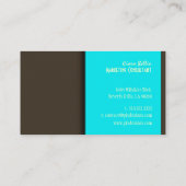 Sassy + trendy retro DIY kleuren/Dark Chocolate+Aq Visitekaartje (Achterkant)