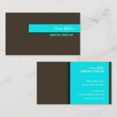 Sassy + trendy retro DIY kleuren/Dark Chocolate+Aq Visitekaartje (Voorkant / Achterkant)