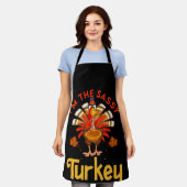 Sassy Turkey Matching Family Group Thanksgiving Schort (Gedragen)