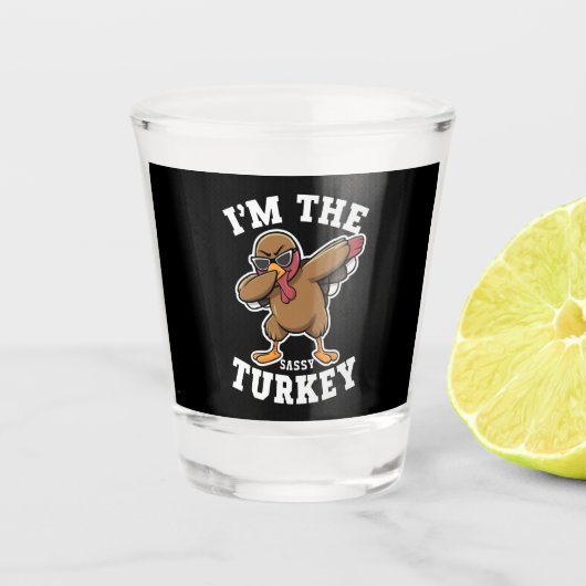 Sassy Turkije Matching Familie Thanksgiving Party Shot Glas (Voorkant)