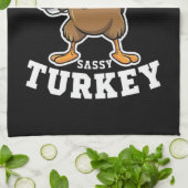 Sassy Turkije Matching Familie Thanksgiving Party Theedoek (Gevouwen)