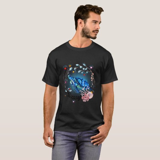 Sassy Turtle Ocean Creature Ocean T-shirt (Voorkant volledig)