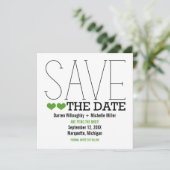 Sassy Typografie Save the Date Invite, Green (Staand voorkant)