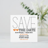 Sassy Typografie Save the Date Invite, Oranje (Staand voorkant)