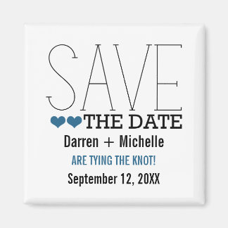 Sassy Typografie Save the Date Magnet, Blue Magneet