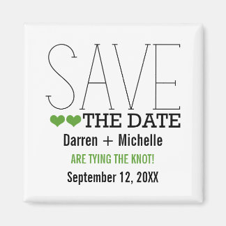 Sassy Typografie Save the Date Magnet, Green Magneet