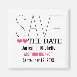 Sassy Typografie Save the Date Magnet, Pink Magneet