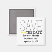Sassy Typografie Save the Date Magnet, Yellow Magneet (Voorkant / Achterkant)