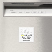 Sassy Typografie Save the Date Magnet, Yellow Magneet (Insitu (Vaatwasser))